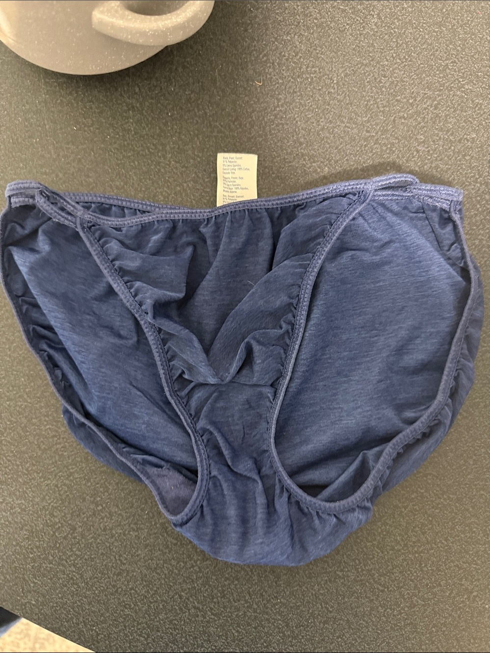 vassarette Navy Blue Cotton Blend Bikini Briefs